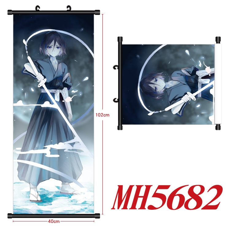 Bleach Anime black Plastic rod Cloth painting Wall Scroll 40X102CM MH5682A