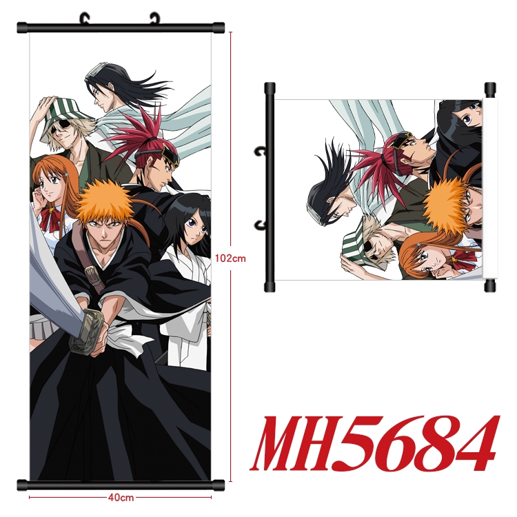 Bleach Anime black Plastic rod Cloth painting Wall Scroll 40X102CM MH5684A