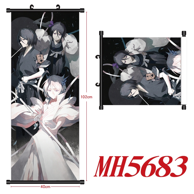 Bleach Anime black Plastic rod Cloth painting Wall Scroll 40X102CM MH5683A