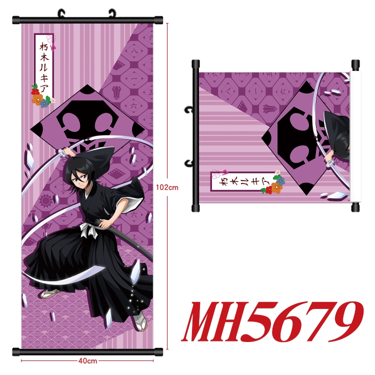 Bleach Anime black Plastic rod Cloth painting Wall Scroll 40X102CM MH5679A