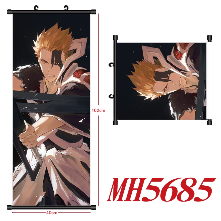 Bleach Anime black Plastic rod Cloth painting Wall Scroll 40X102CM MH5685A