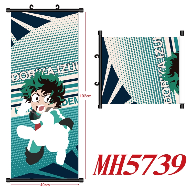 My Hero Academia Anime black Plastic rod Cloth painting Wall Scroll 40X102CM MH5739A