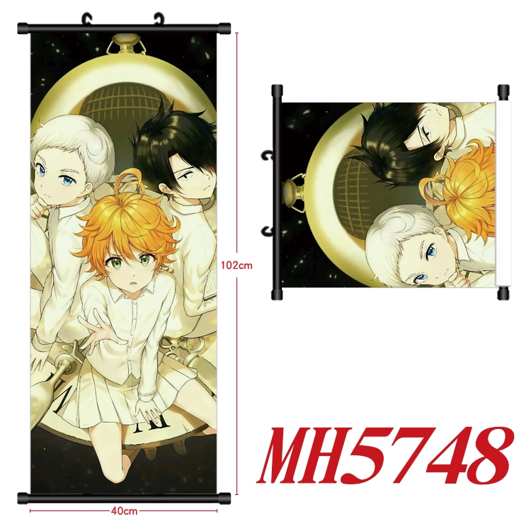 The Promised Neverla Anime black Plastic rod Cloth painting Wall Scroll 40X102CM MH5748A