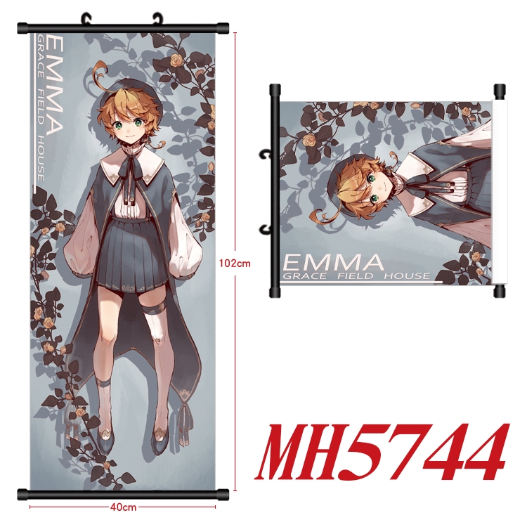 The Promised Neverla Anime black Plastic rod Cloth painting Wall Scroll 40X102CM  MH5744A