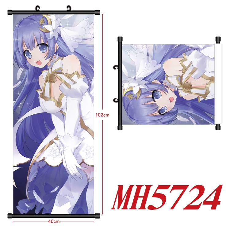 Date-A-Live Anime black Plastic rod Cloth painting Wall Scroll 40X102CM MH5724A