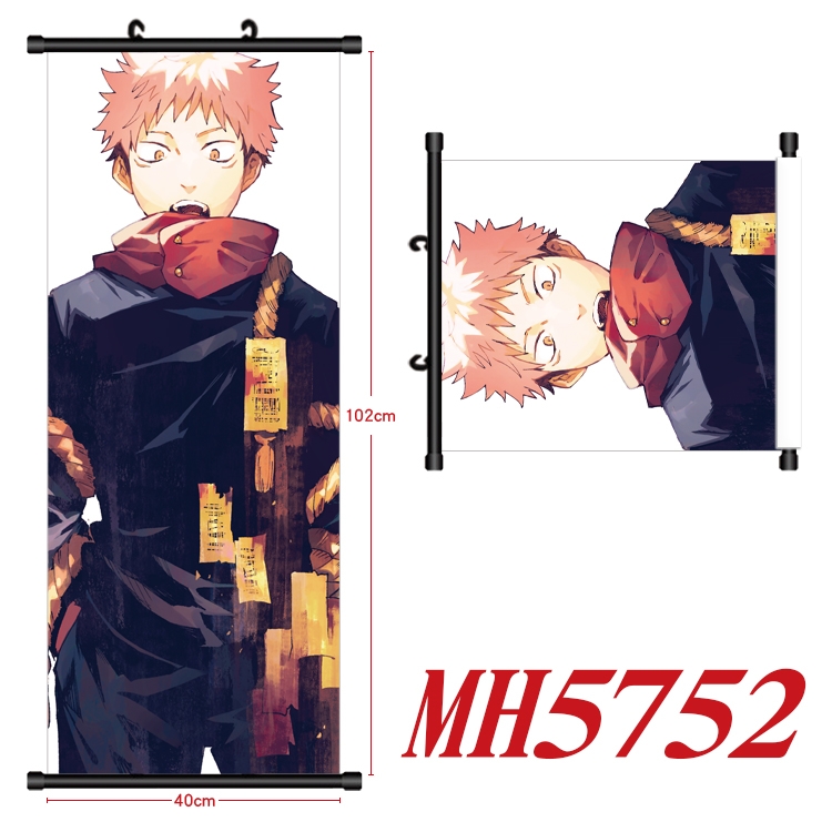 Jujutsu Kaisen Anime black Plastic rod Cloth painting Wall Scroll 40X102CM MH5752A