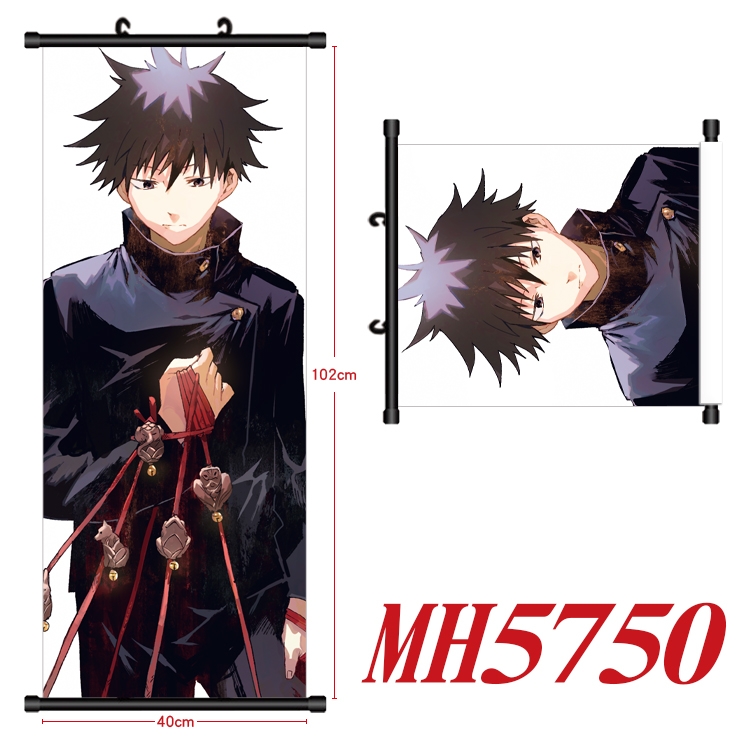 Jujutsu Kaisen Anime black Plastic rod Cloth painting Wall Scroll 40X102CM MH5750A