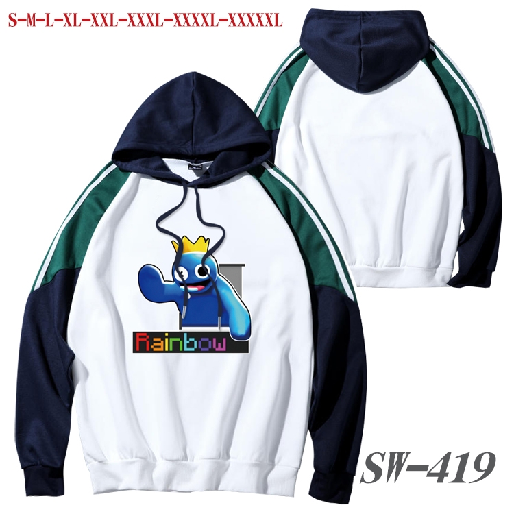 Rainbow friends Anime color contrast sweater pullover Hoodie from S to 5XL