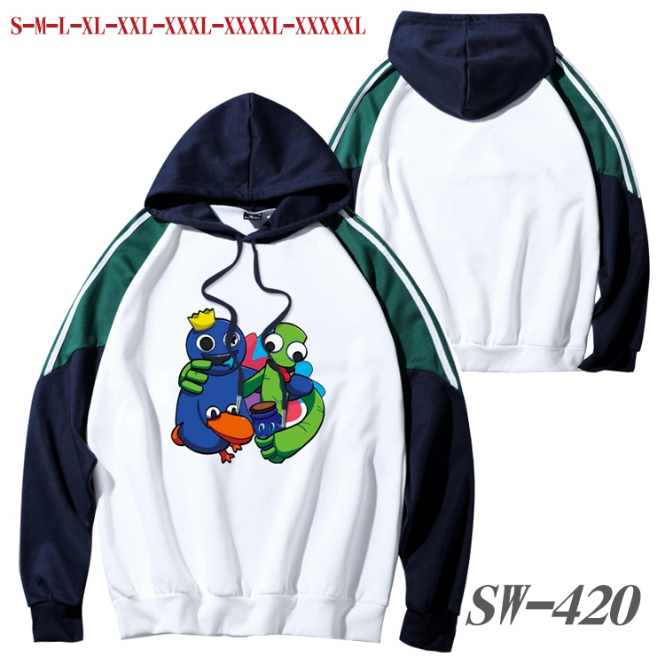 Rainbow friends Anime color contrast sweater pullover Hoodie from S to 5XL