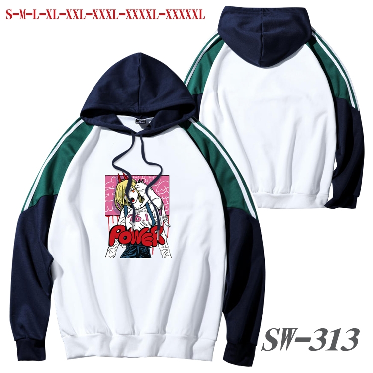 Chainsaw man Anime color contrast sweater pullover Hoodie from S to 5XL