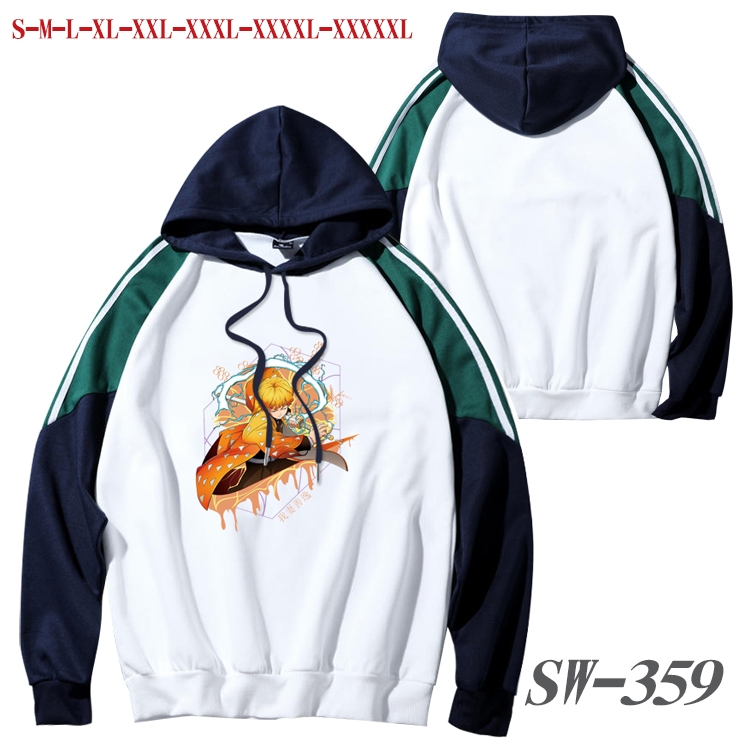 Demon Slayer Kimets Anime color contrast sweater pullover Hoodie from S to 5XL