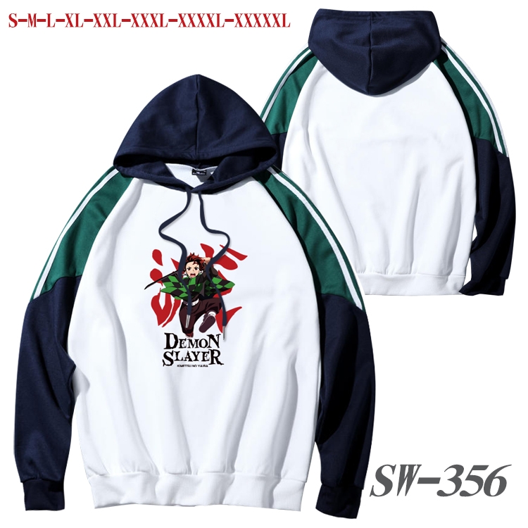 Demon Slayer Kimets Anime color contrast sweater pullover Hoodie from S to 5XL