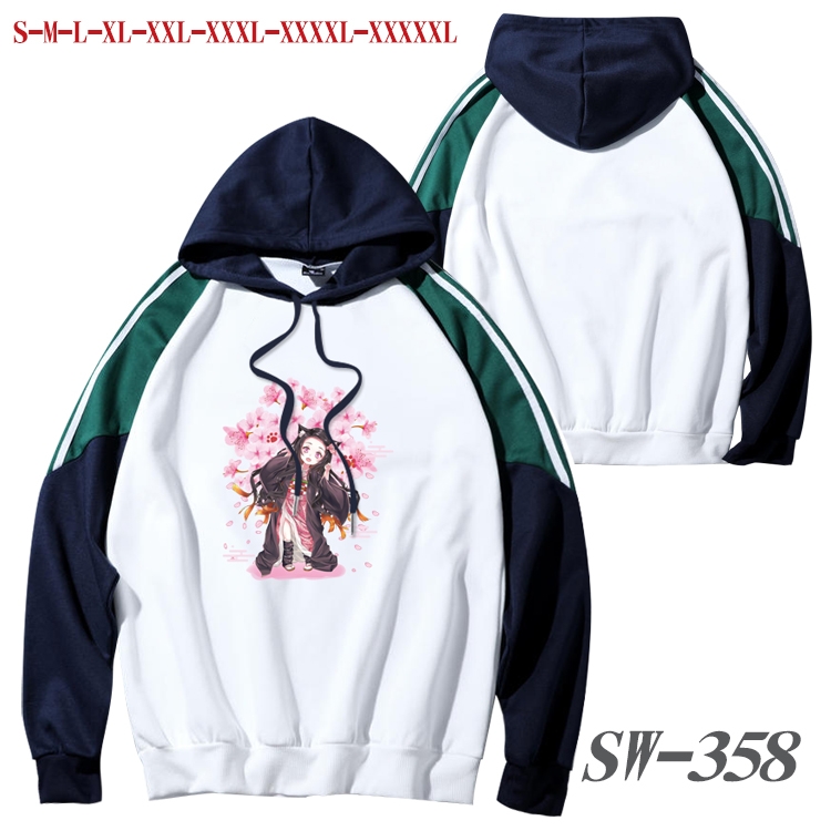 Demon Slayer Kimets Anime color contrast sweater pullover Hoodie from S to 5XL