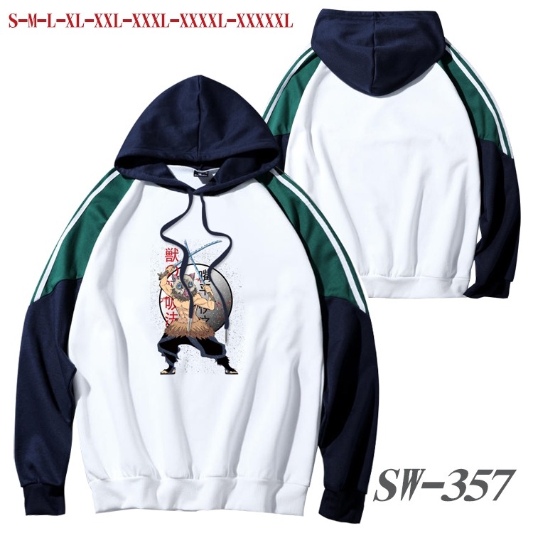 Demon Slayer Kimets Anime color contrast sweater pullover Hoodie from S to 5XL