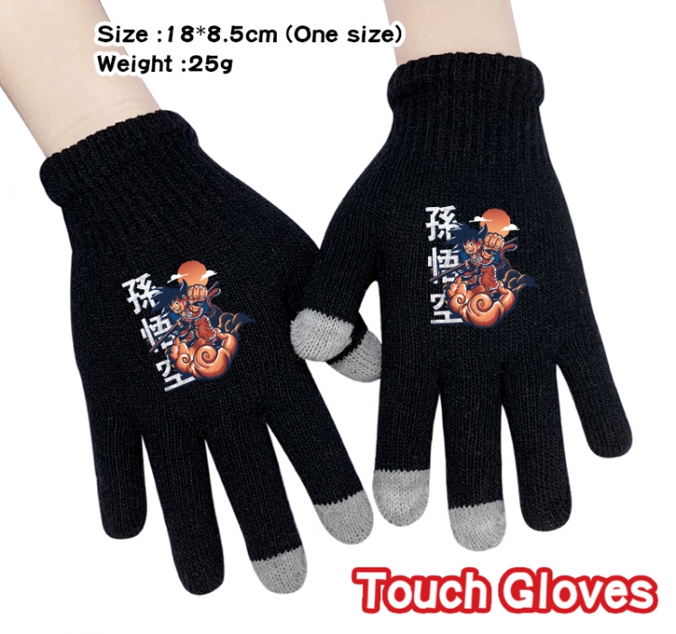 DRAGON BALL Anime touch screen knitting all finger gloves 18X8.5CM