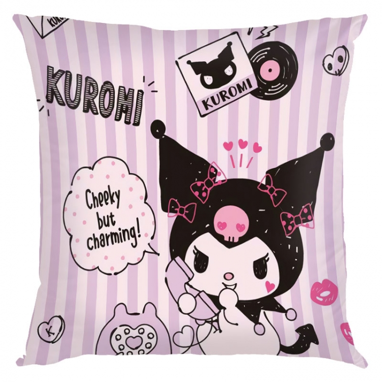 Kuromi Cartoon  square full-color pillow cushion 45X45CM NO FILLING Z3-60