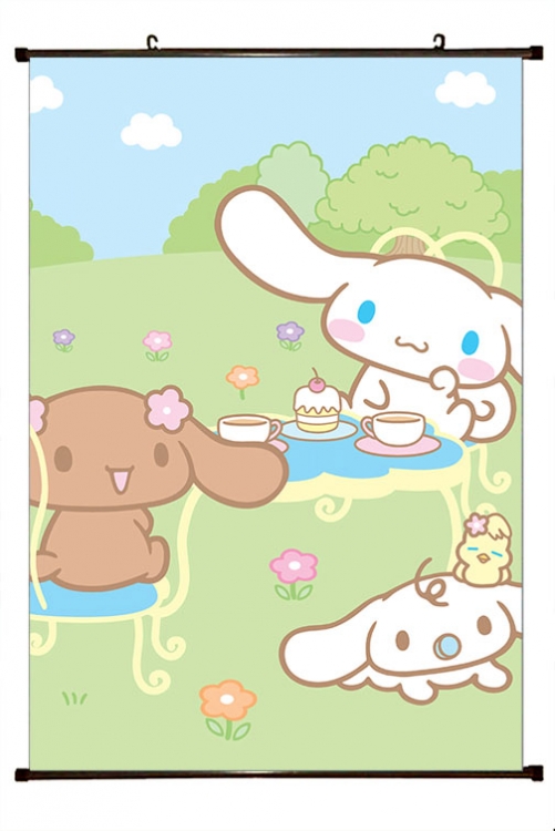 Cinnamoroll Cartoon black Plastic rod Cloth painting Wall Scroll 60X90CM  Z3-11