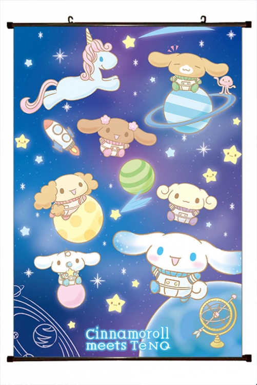 Cinnamoroll Cartoon black Plastic rod Cloth painting Wall Scroll 60X90CM  Z3-12