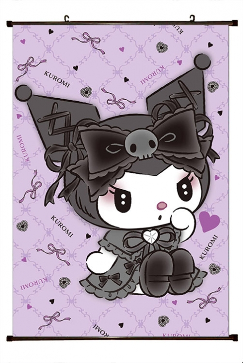 Kuromi Cartoon black Plastic rod Cloth painting Wall Scroll 60X90CM  Z3-59