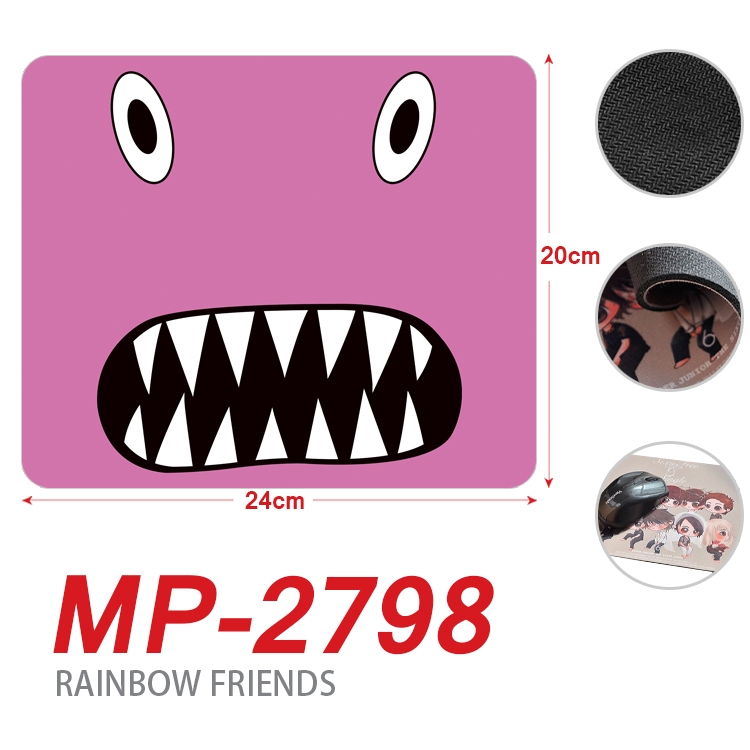 Rainbow friends Anime Full Color Printing Mouse Pad Unlocked 20X24cm price for 5 pcs MP-2798