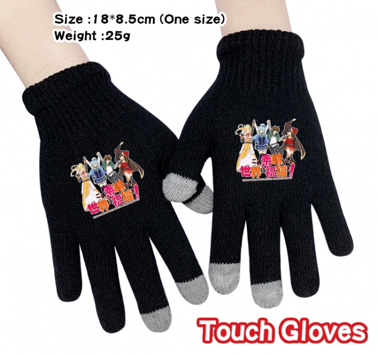 Blessings for a better world Anime touch screen knitting all finger gloves 18X8.5CM