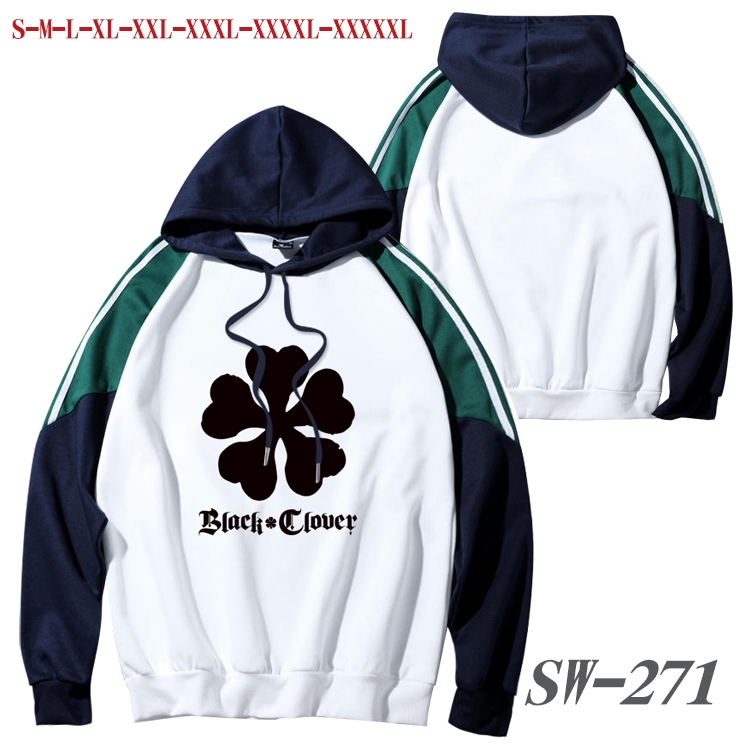 black clover Anime color contrast sweater pullover Hoodie from S to 5XL SW-271