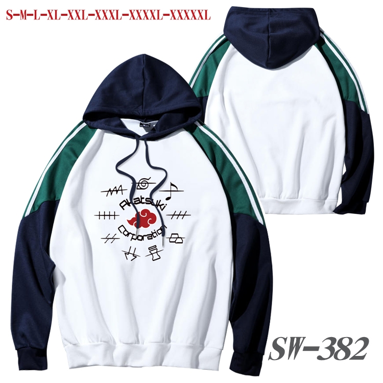 Naruto Anime color contrast sweater pullover Hoodie from S to 5XL SW-382