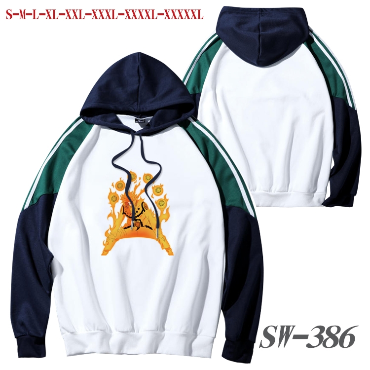 Naruto Anime color contrast sweater pullover Hoodie from S to 5XL SW-386