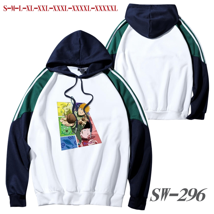 Mob Psycho 100 Anime color contrast sweater pullover Hoodie from S to 5XL SW-296