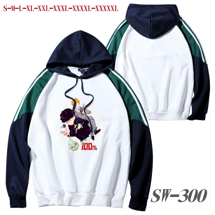 Mob Psycho 100 Anime color contrast sweater pullover Hoodie from S to 5XL SW-300