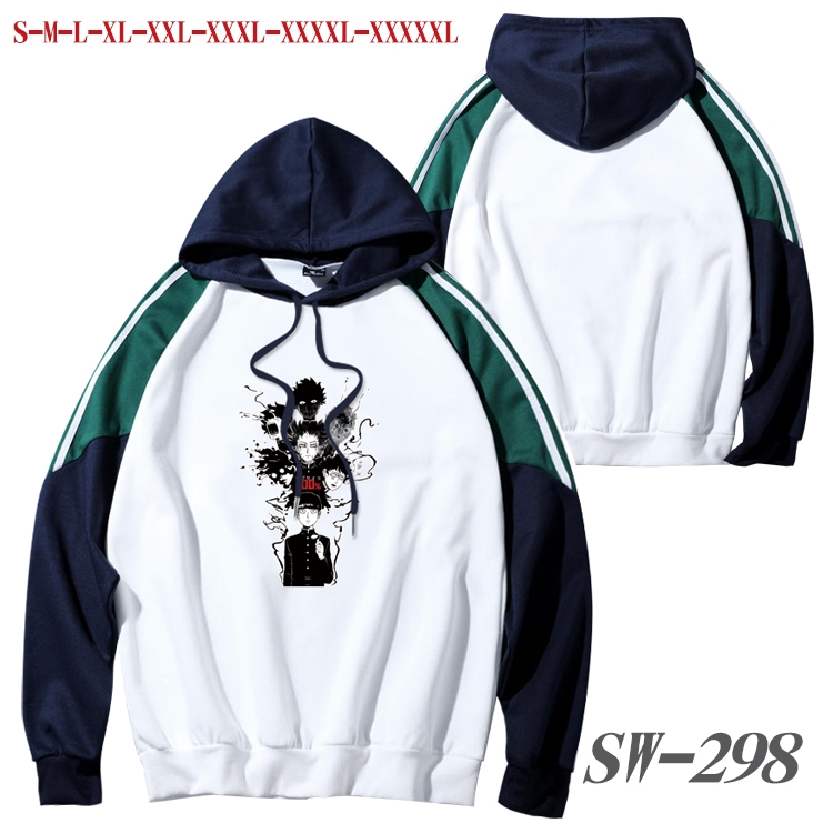 Mob Psycho 100 Anime color contrast sweater pullover Hoodie from S to 5XL SW-298