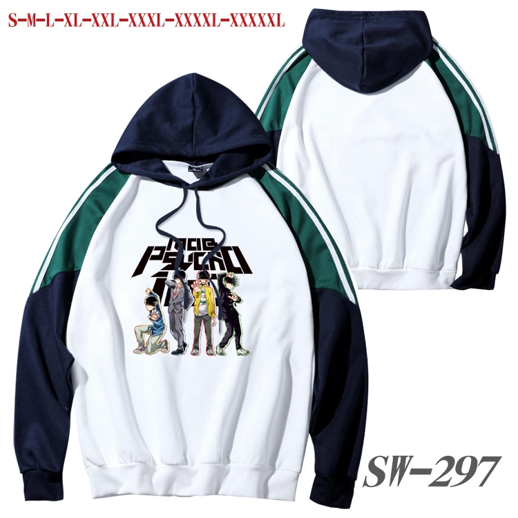 Mob Psycho 100 Anime color contrast sweater pullover Hoodie from S to 5XL SW-297