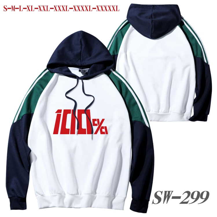 Mob Psycho 100 Anime color contrast sweater pullover Hoodie from S to 5XL SW-299