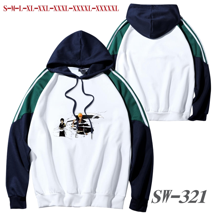 Bleach Anime color contrast sweater pullover Hoodie from S to 5XL SW-321