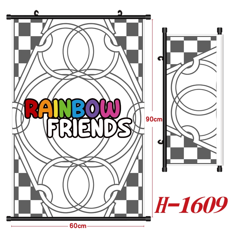 Rainbow friends Anime Black Plastic Rod Canvas Painting 60X90CM  H-1609A