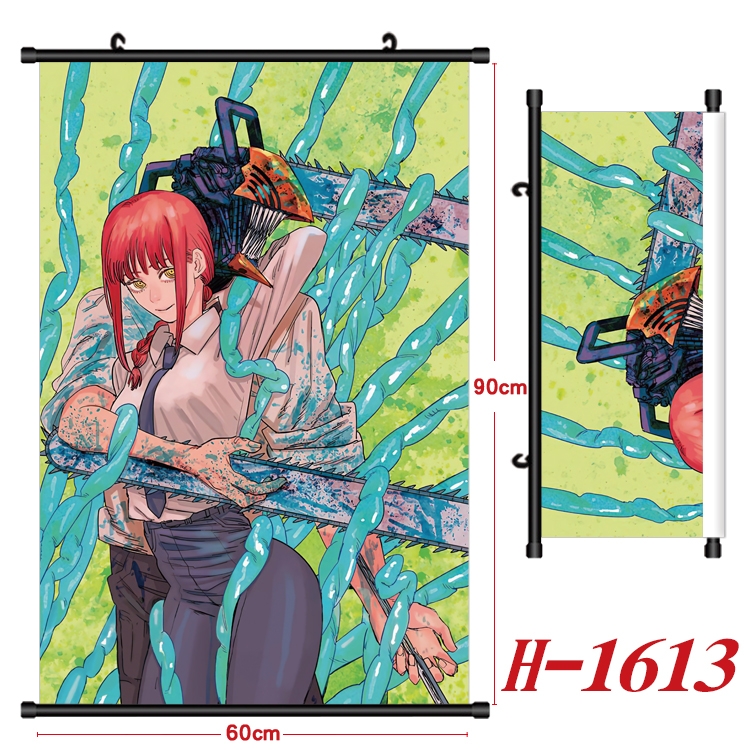 Chainsaw man Anime Black Plastic Rod Canvas Painting 60X90CM  H-1613A