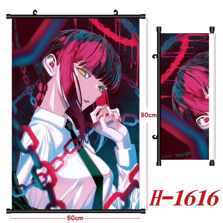 Chainsaw man Anime Black Plastic Rod Canvas Painting 60X90CM  H-1616A