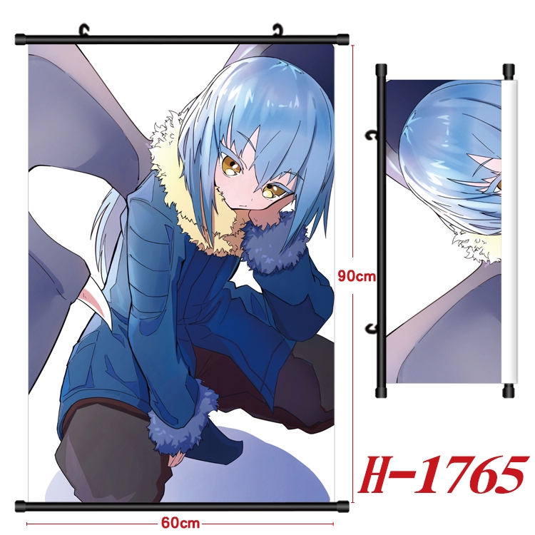 That Time I Got Slim Anime Black Plastic Rod Canvas Painting 60X90CM H-1765A