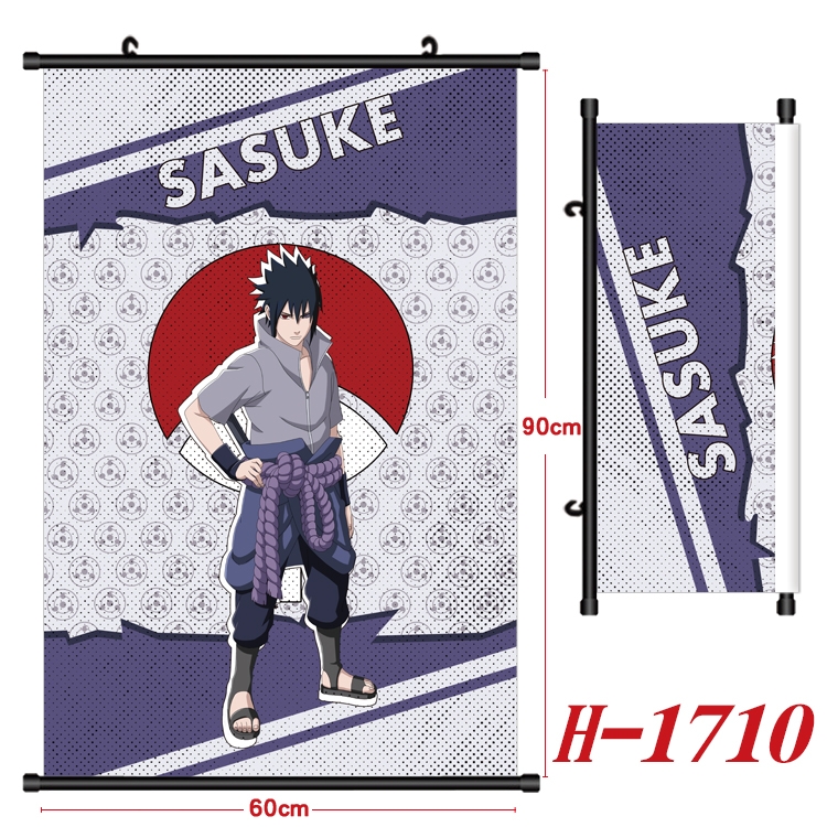 Naruto Anime Black Plastic Rod Canvas Painting 60X90CM H-1710A