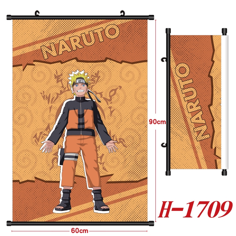 Naruto Anime Black Plastic Rod Canvas Painting 60X90CM  H-1709A