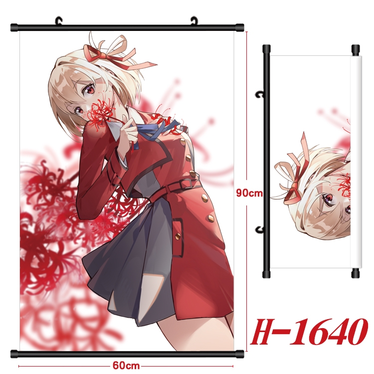 Lycoris Recoil Anime Black Plastic Rod Canvas Painting 60X90CM  H-1640A