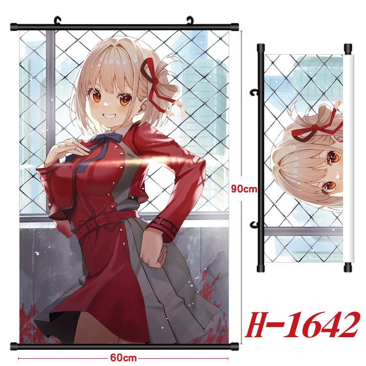 Lycoris Recoil Anime Black Plastic Rod Canvas Painting 60X90CM H-1642A