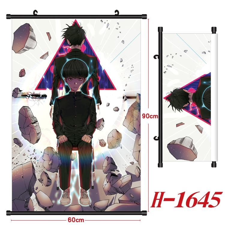 Mob Psycho 100 Anime Black Plastic Rod Canvas Painting 60X90CM H-1645A