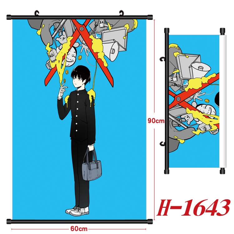 Mob Psycho 100 Anime Black Plastic Rod Canvas Painting 60X90CM H-1643A