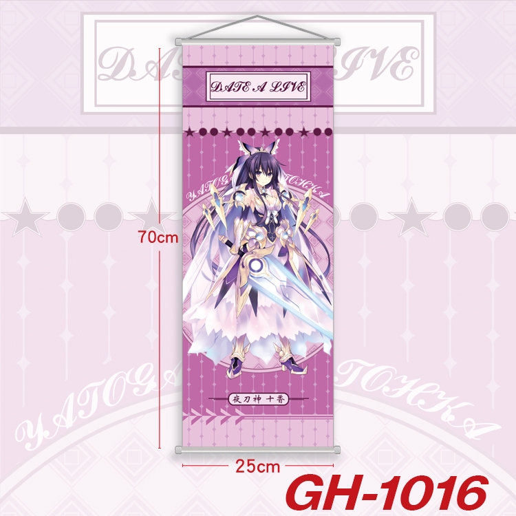 Date-A-Live Plastic Rod Cloth Small Hanging Canvas Painting 25x70cm price for 5 pcs GH-1016A