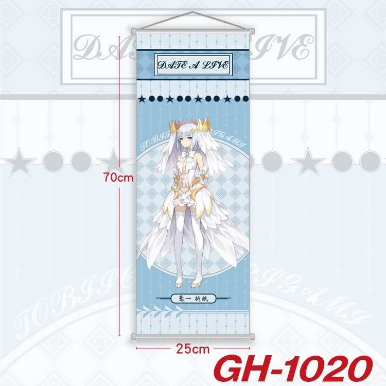 Date-A-Live Plastic Rod Cloth Small Hanging Canvas Painting 25x70cm price for 5 pcs  GH-1020A