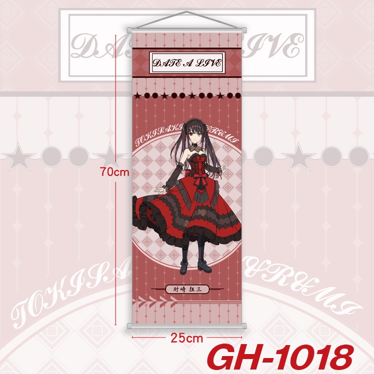 Date-A-Live Plastic Rod Cloth Small Hanging Canvas Painting 25x70cm price for 5 pcs GH-1018A