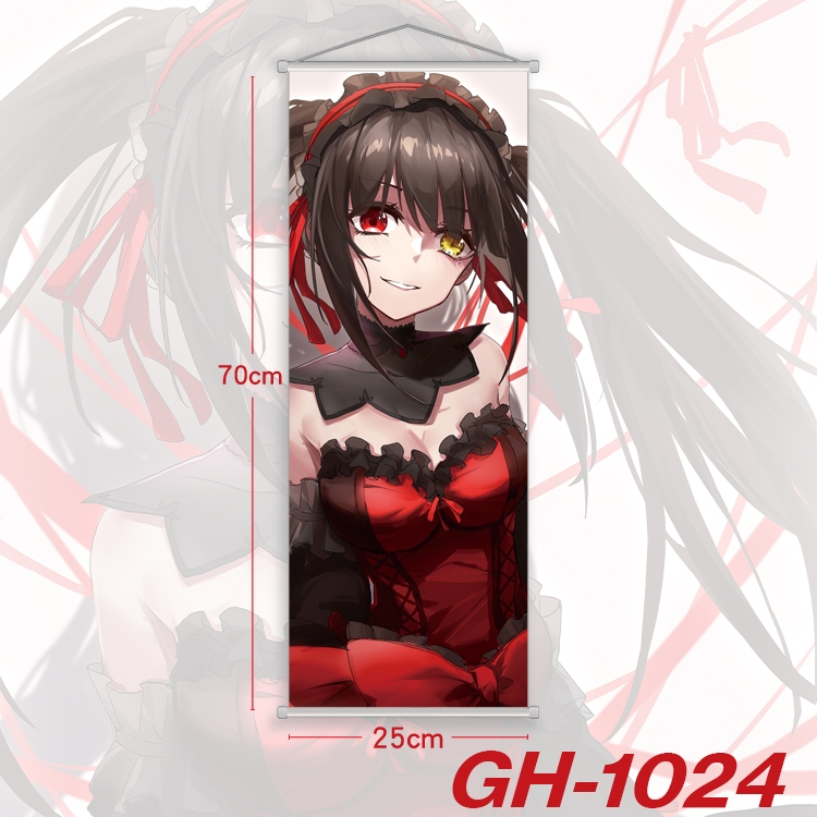 Date-A-Live Plastic Rod Cloth Small Hanging Canvas Painting 25x70cm price for 5 pcs GH-1024A