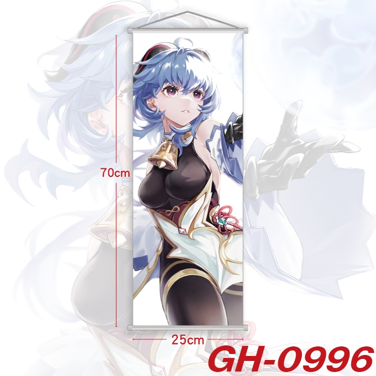 Genshin Impact Plastic Rod Cloth Small Hanging Canvas Painting 25x70cm price for 5 pcs GH-0996A