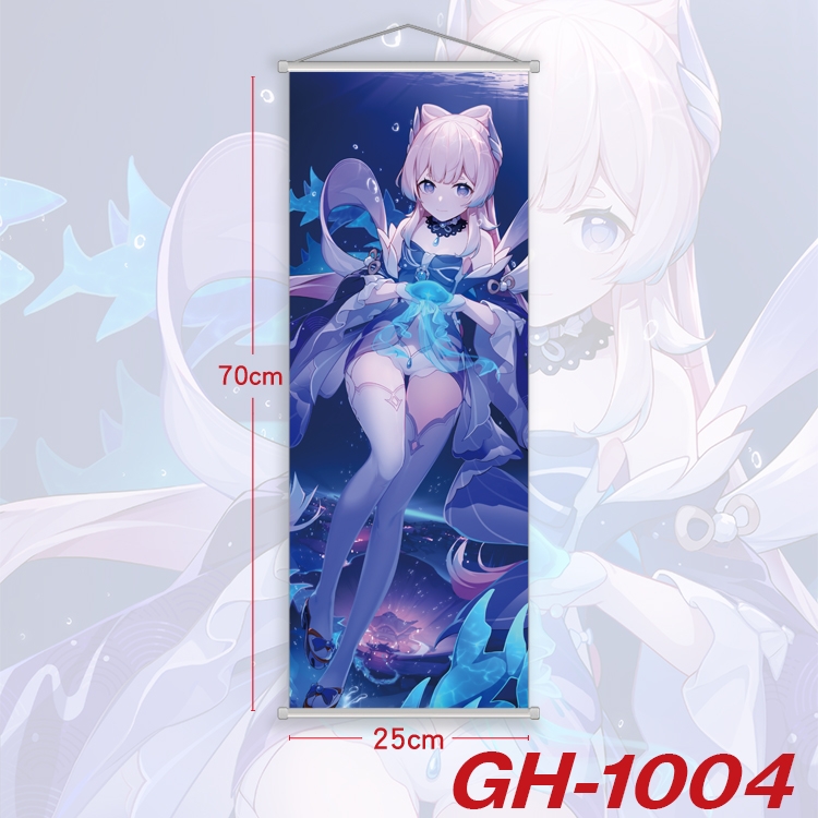 Genshin Impact Plastic Rod Cloth Small Hanging Canvas Painting 25x70cm price for 5 pcs  GH-1004A